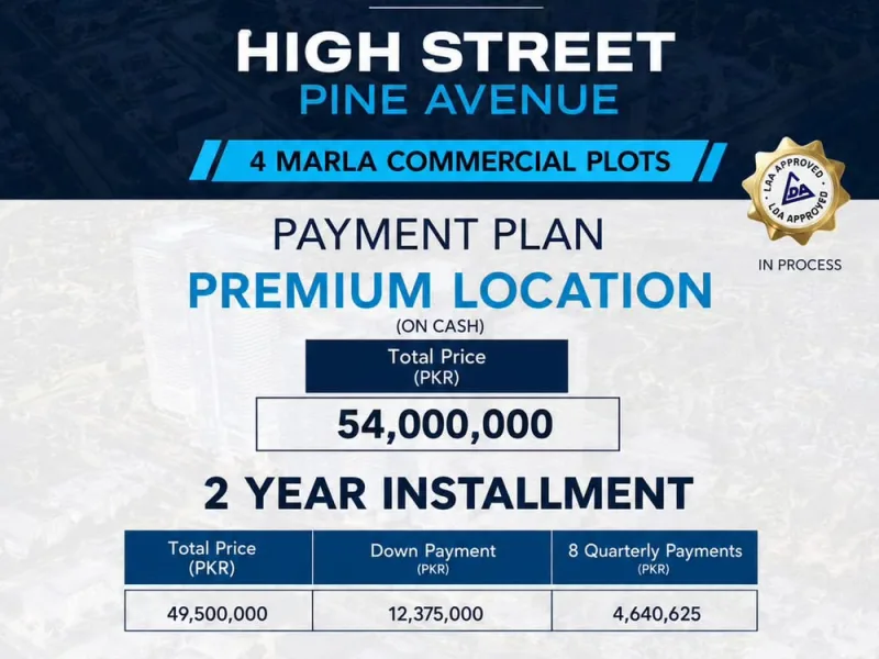 High Street Pine Avenue - 4 Marla Commercial Plots, Lahore