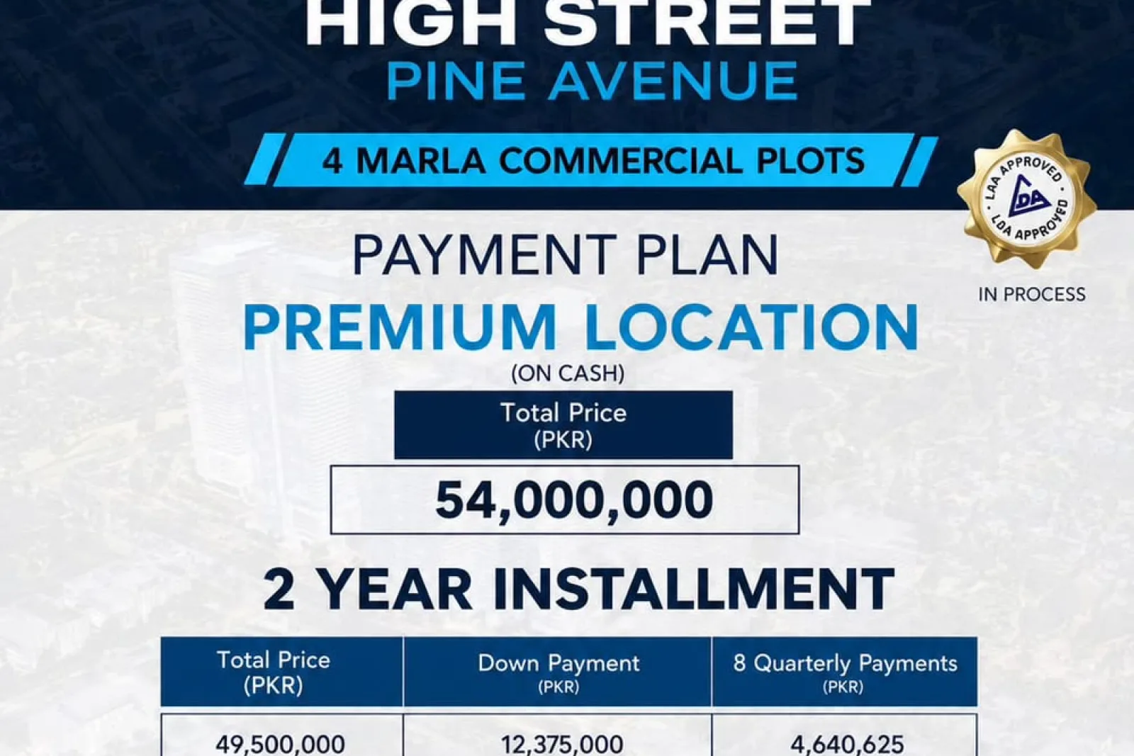 High Street Pine Avenue - 4 Marla Commercial Plots